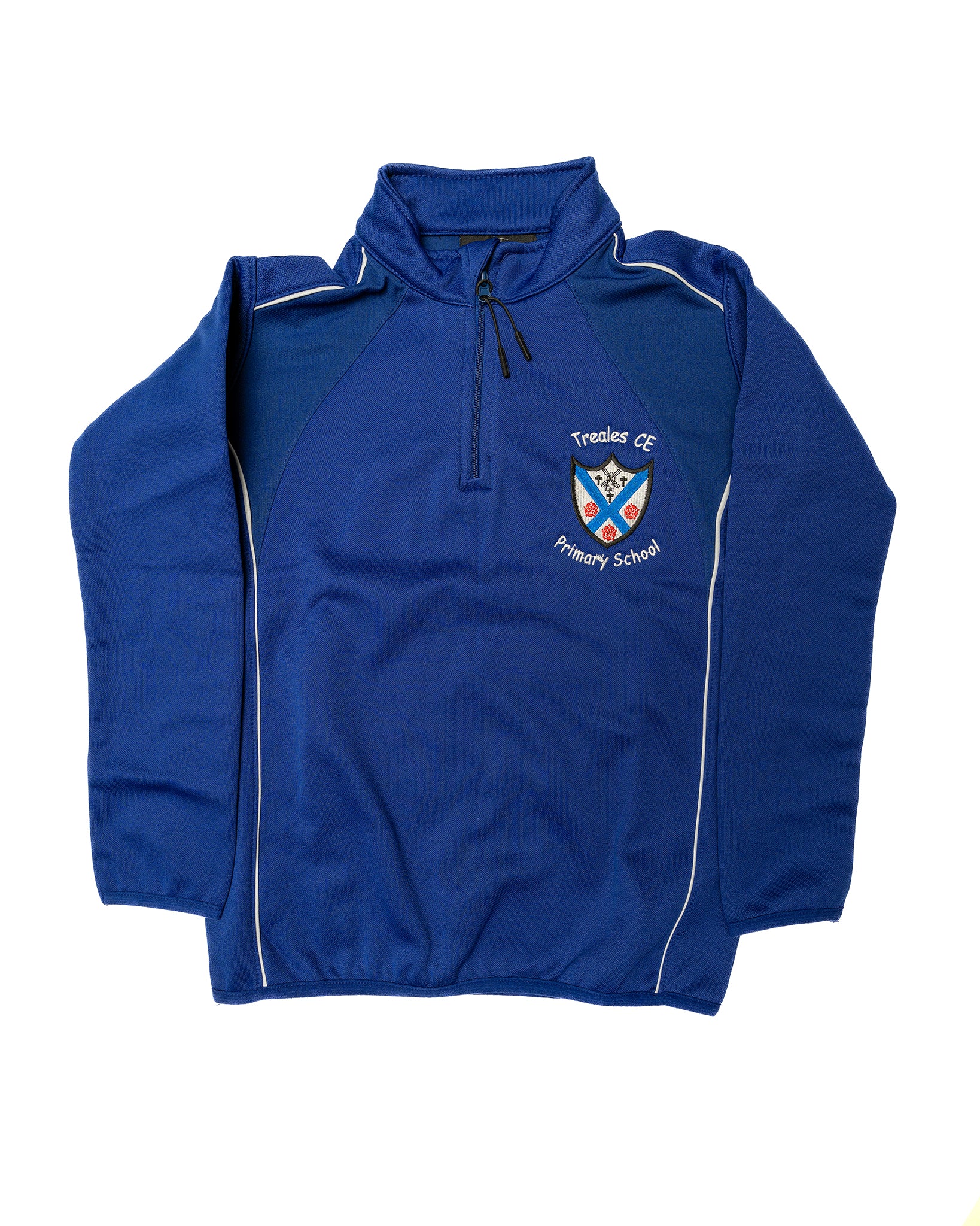 Treales Primary P.E 1/4 Zip Top (Royal/White) - Embroidered