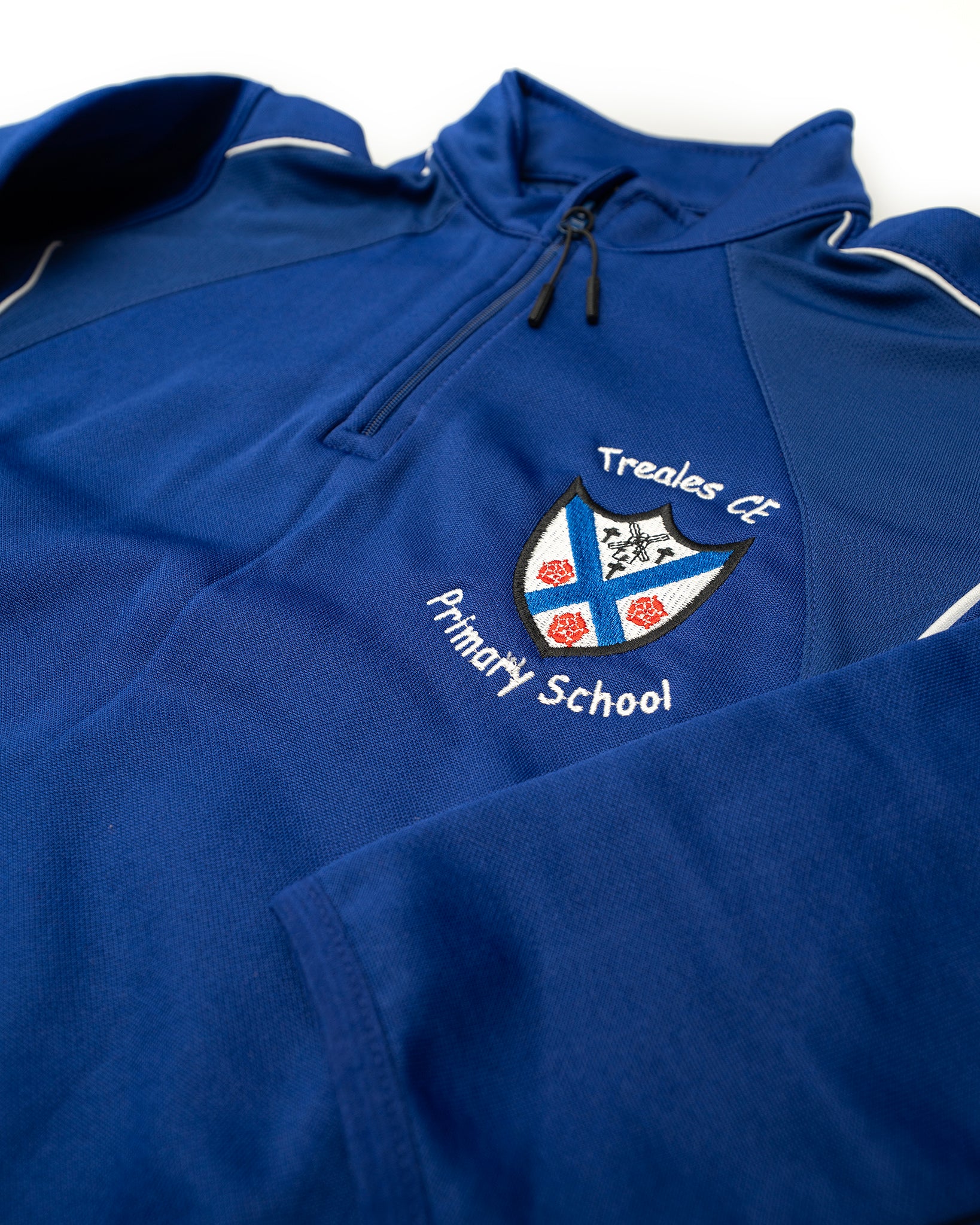 Treales Primary P.E 1/4 Zip Top (Royal/White) - Embroidered