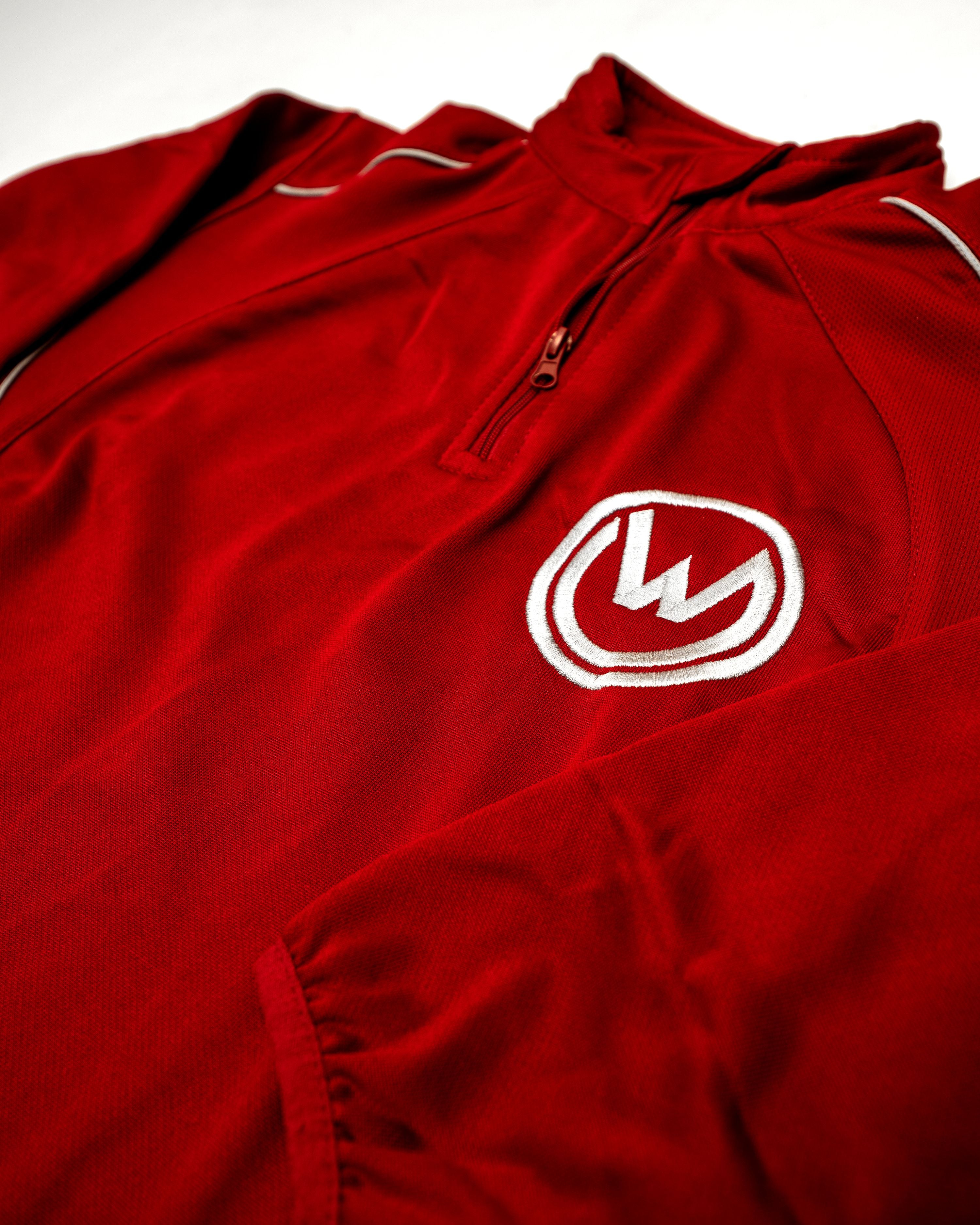 Waterloo P.E 1/4 Zip Top (Maroon/Grey) - (Badge)